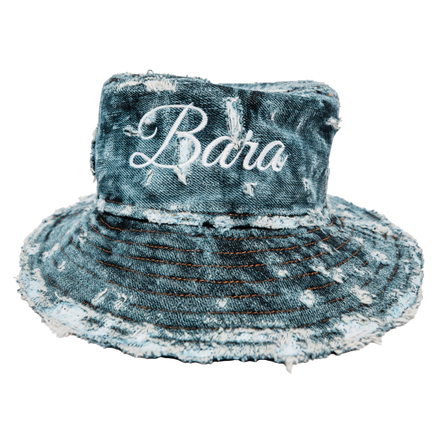 Distressed Blue Denim Bucket Hat