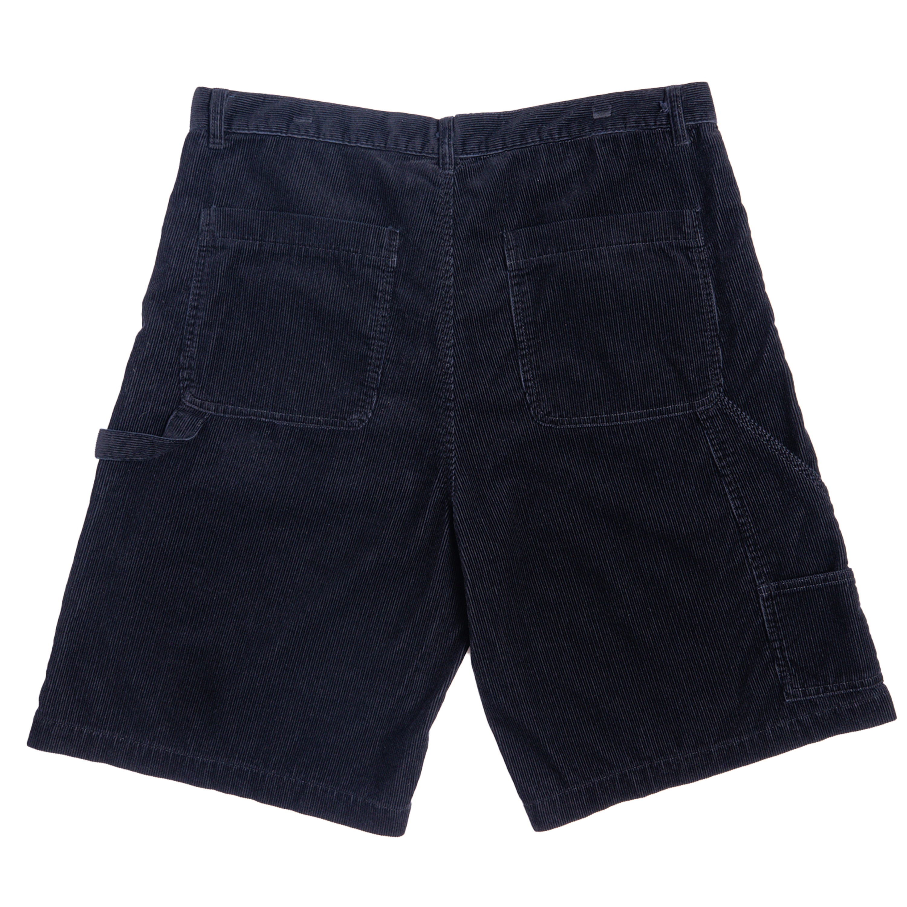 BARA Black Washed Corduroy Double Knee Carpenter Shorts