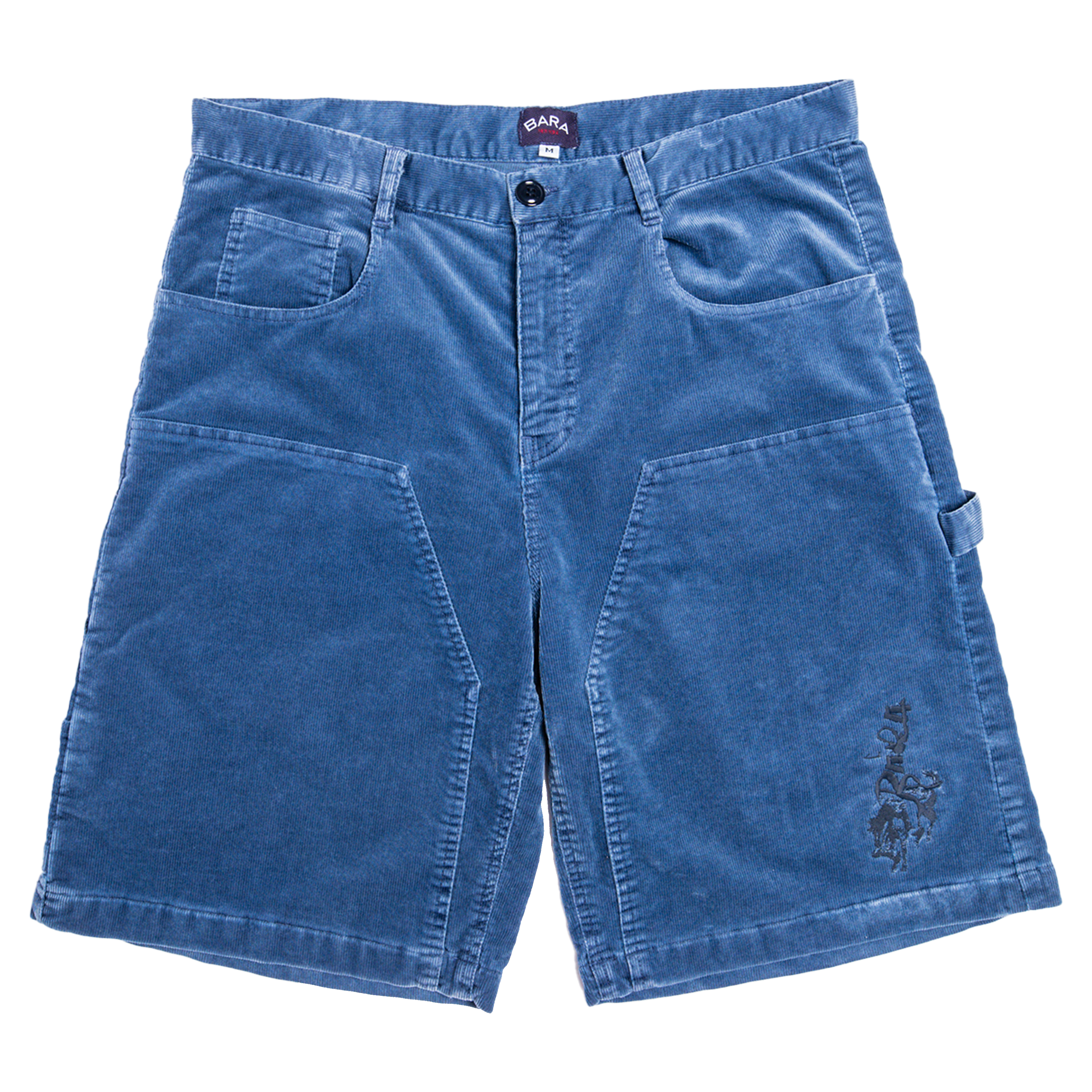 BARA Blue Washed Corduroy Double Knee Carpenter Shorts